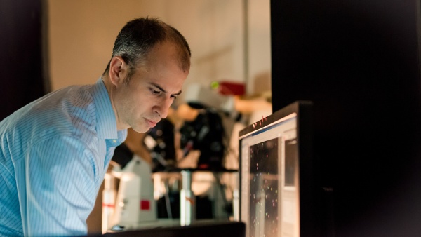 Man looking at research Man looking at research